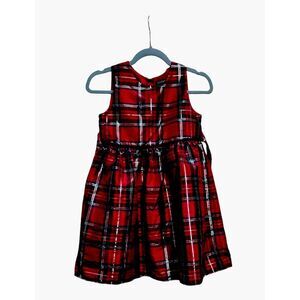 George Plaid Christmas‎ Dress Size 10 Lined Tie Back